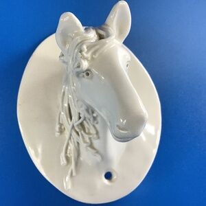 Vintage Horse Ceramic Wall Mount Hook Decor Handcrafted Signed 1992